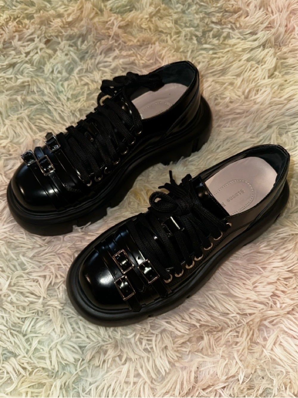 New Simone Rocha Buckle-strap Platform Boots In Black Size 37 - Picture 4 of 11